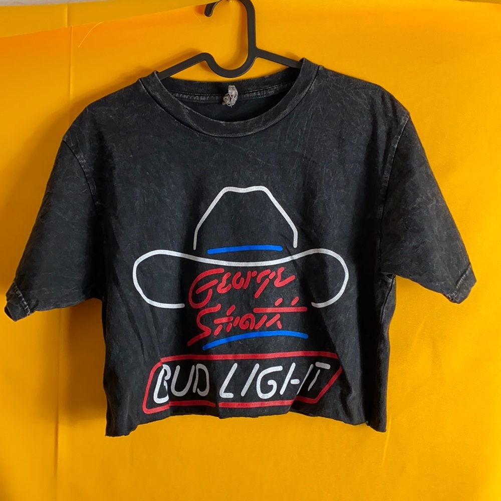 George strait bud light vintage crop top